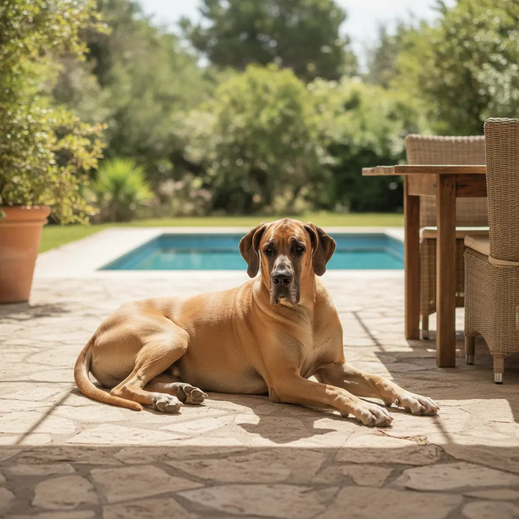 Illustration : Le dogue allemand et la chaleur : pourquoi il la supporte si mal